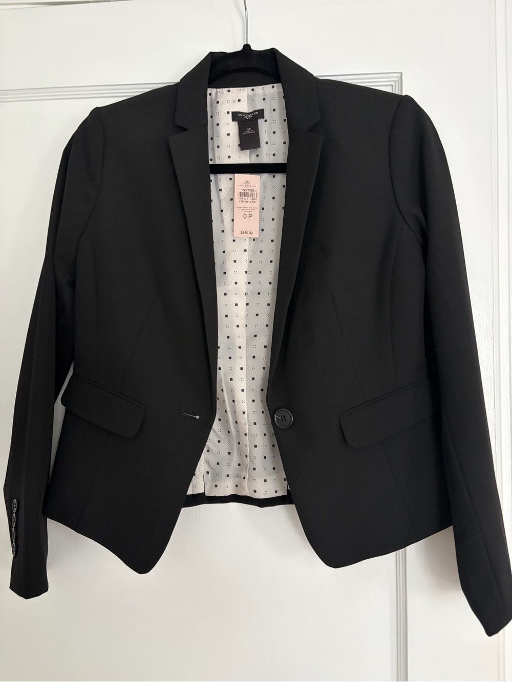 Ann Taylor Black Single-Button Tailored Blazer
